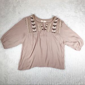 🔥2 for $15🔥Elodie Embroidered Boho Crop Blouse